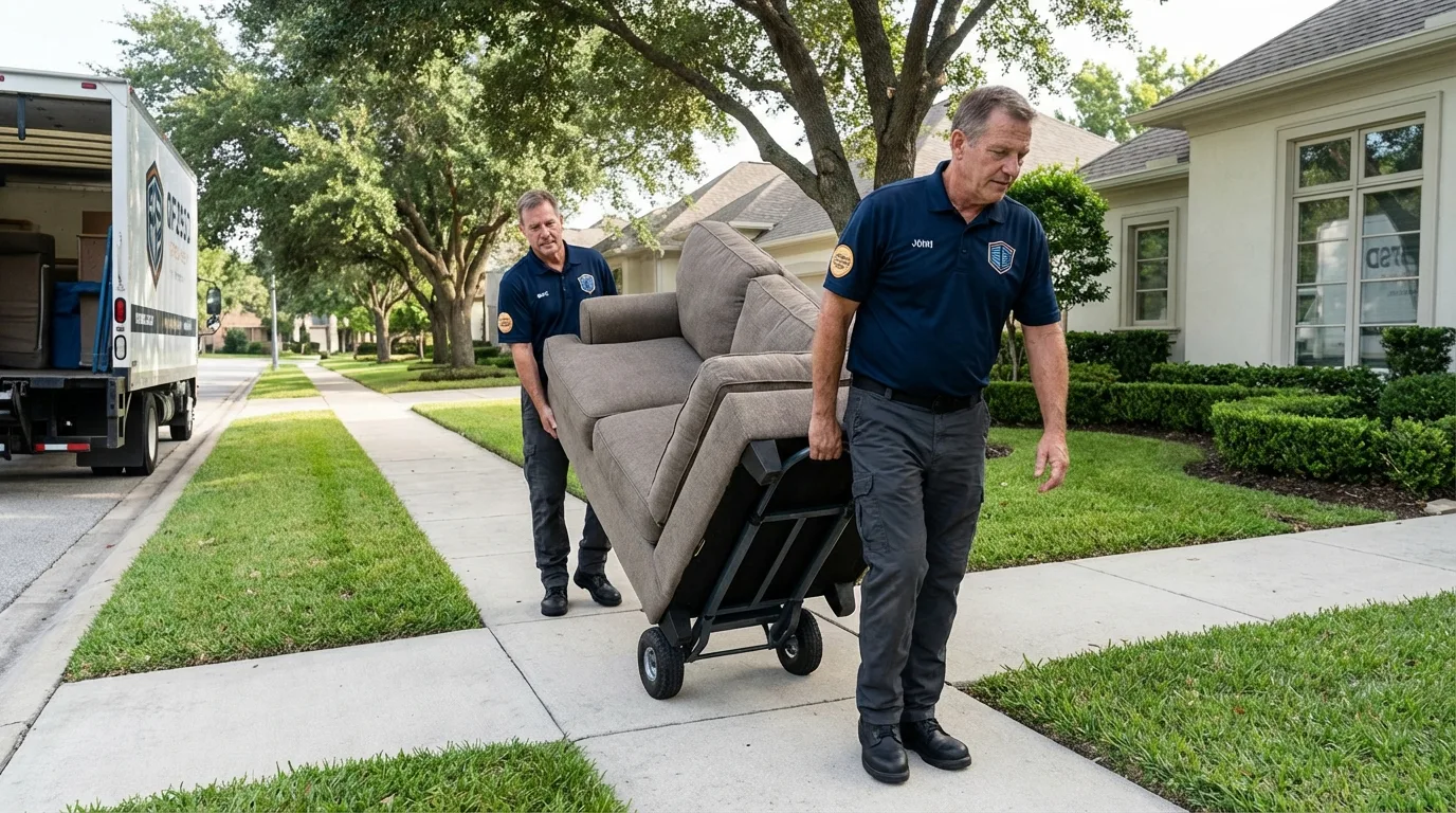Local residential moving crew loading furniture in Richland, WA